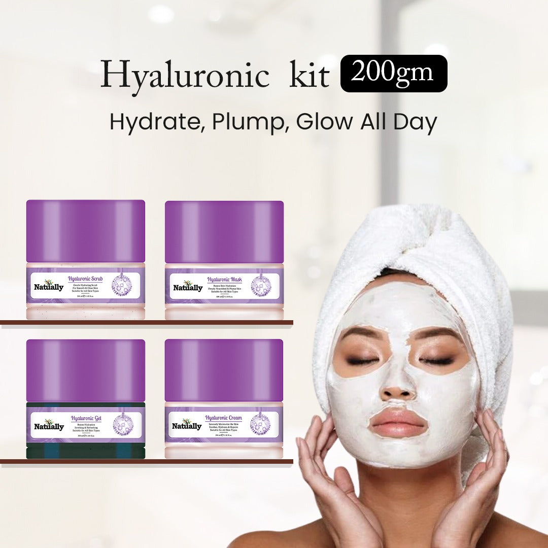 Hyaluronic  Facial Kit 200gm - Hydrate, Plump & Glow All Day & Skin Care Essentials