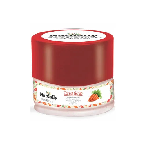 Natually Carrot Scrub -Exfoliating Face Scrub Anti-tan & Anti Blemish - 180g