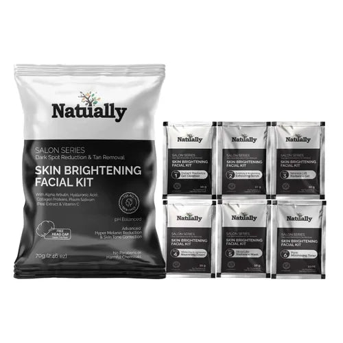 Natually Skin Brightening Facial Kit - Dark Spot Reduction & Tan Removal & 70gms
