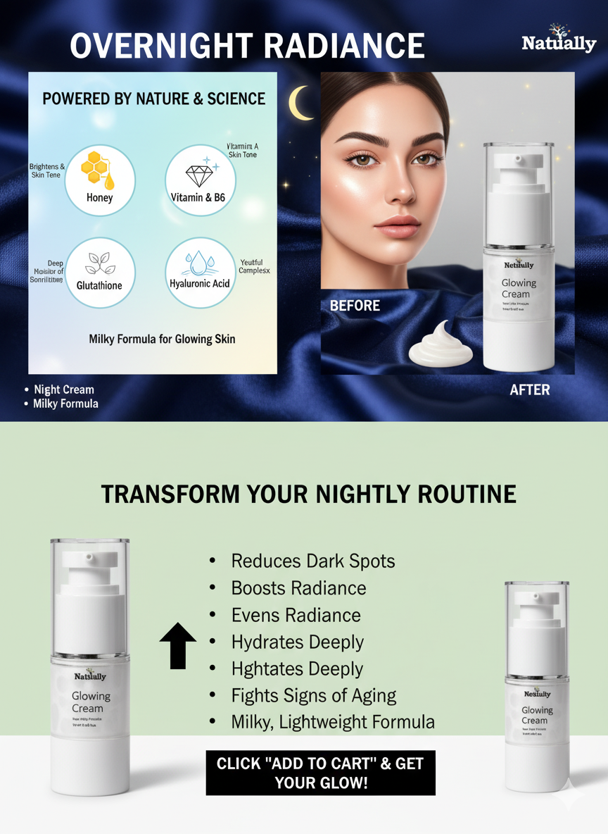 Naturally WoW Glowing Cream 20g for Instant Skin Glow