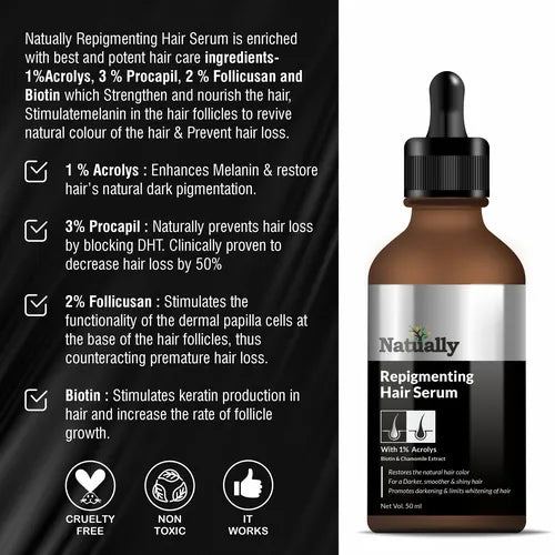 Natually Repigmenting Hair Serum