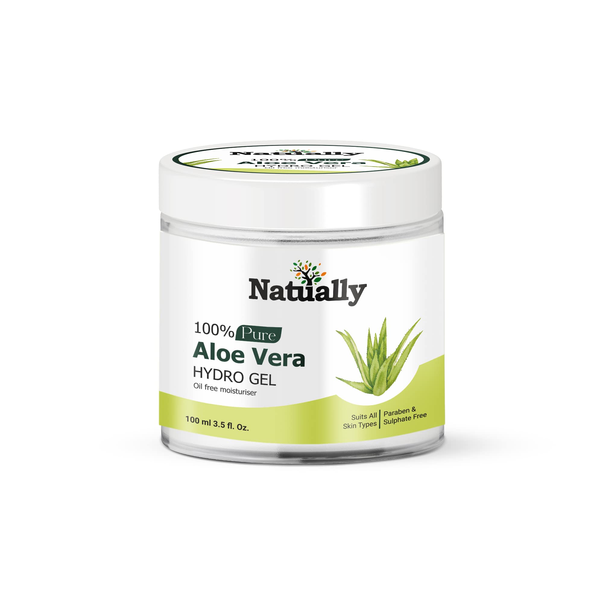 NATUALLY 100% Pure Natural Aloe Vera Hydro Gel