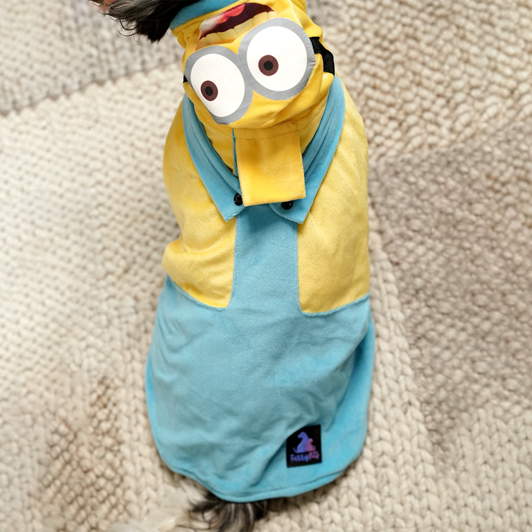 Furryfits Minion Mischief – Playful Velvet Pet Hoodie
