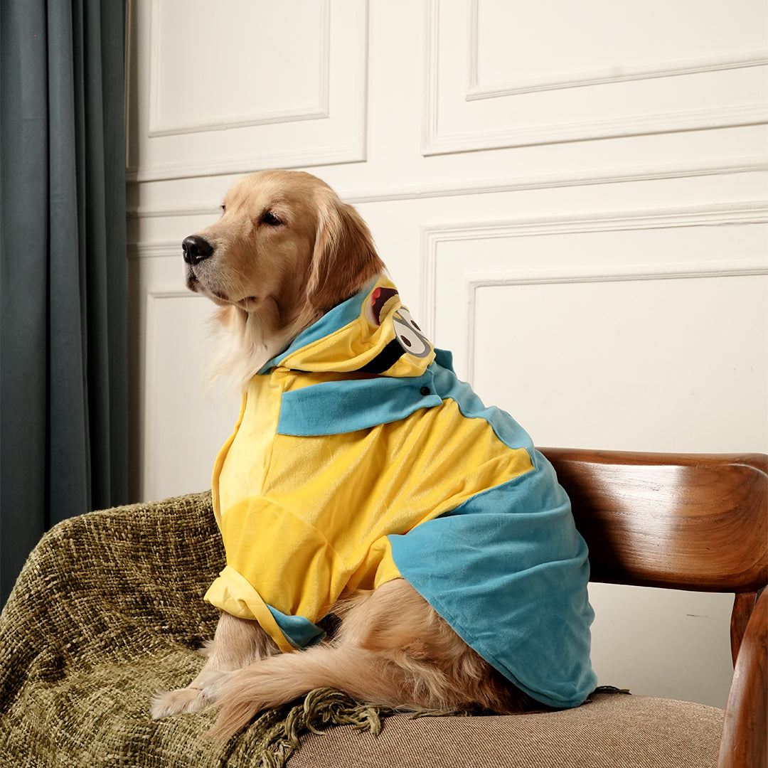 Furryfits Minion Mischief – Playful Velvet Pet Hoodie