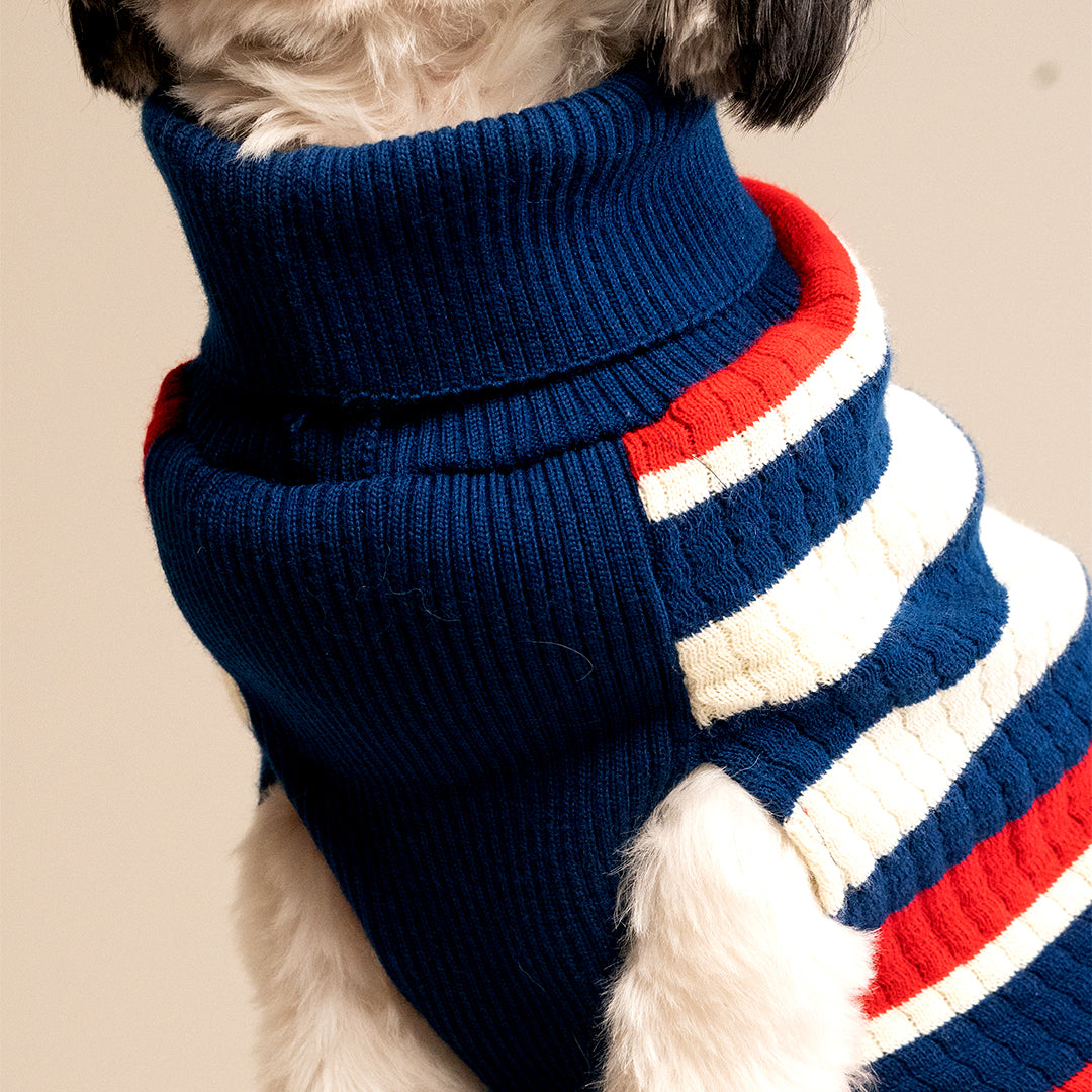 Harbor Stripes Sweater – Classic Nautical Knit Pet Sweater