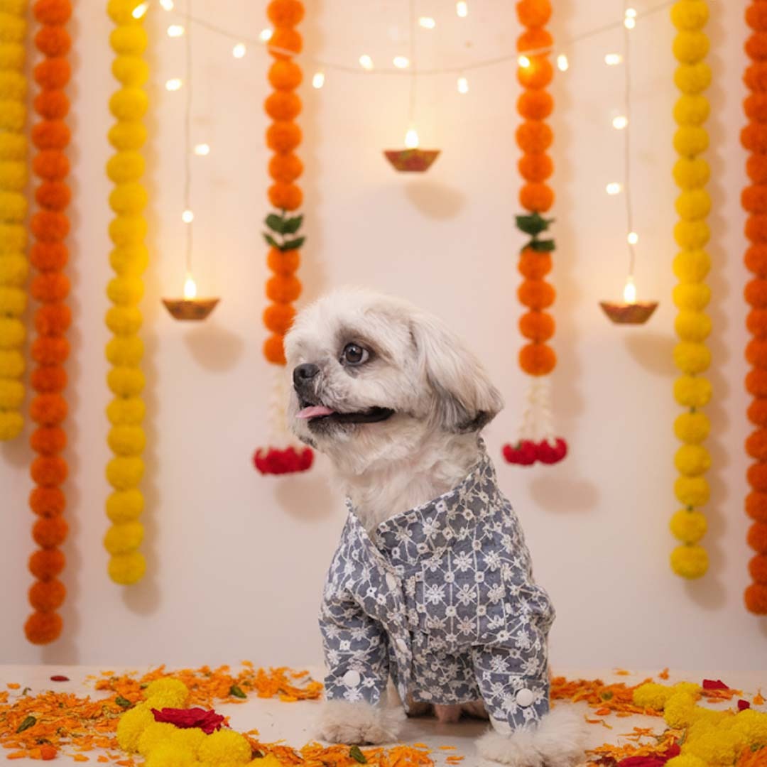 Grey Blossom Kurta (Sleeve)