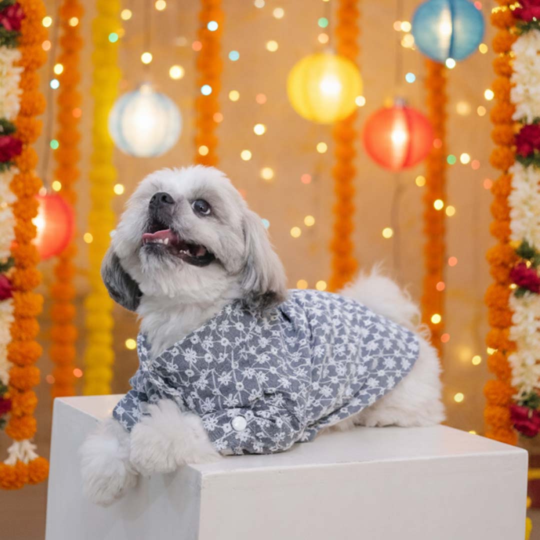 Grey Blossom Kurta (Sleeve)