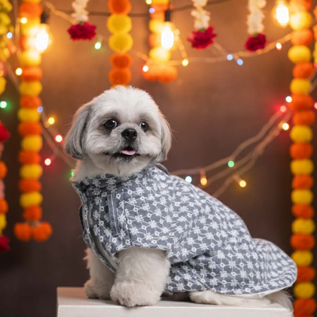 Grey Blossom Kurta (Sleeveless)