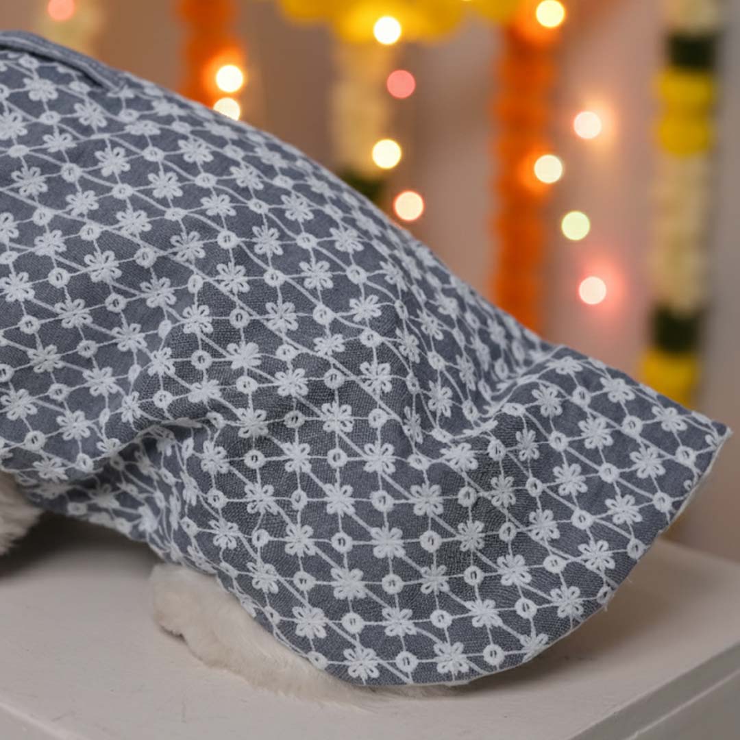 Grey Blossom Kurta (Sleeveless)