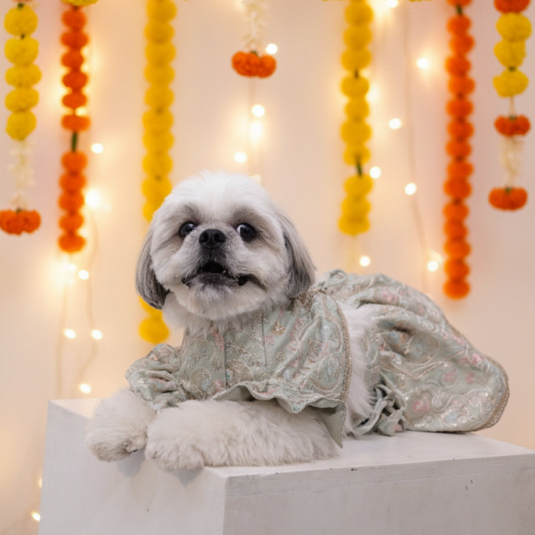 Mint Swirl Designer Lehenga