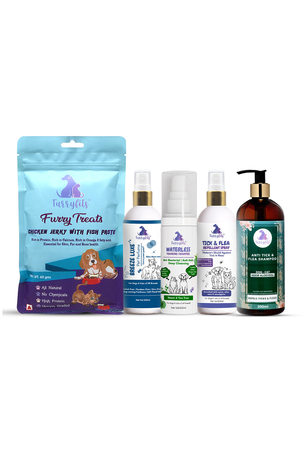 FurryFits Grooming & Protection Combo – Clean, Shield & Reward Naturally