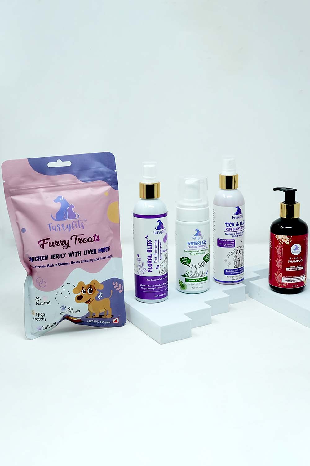FurryFits Ultimate Pet Wellness Combo – Treat, Cleanse, Protect & Refresh