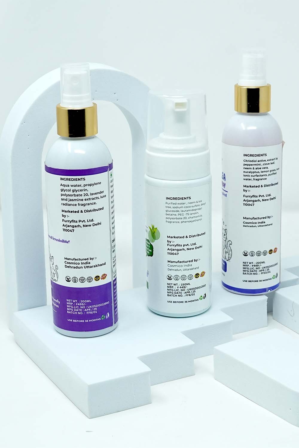 Natural Pet Care Combo – Neem Cleanse, Tick Protection & Floral Perfume