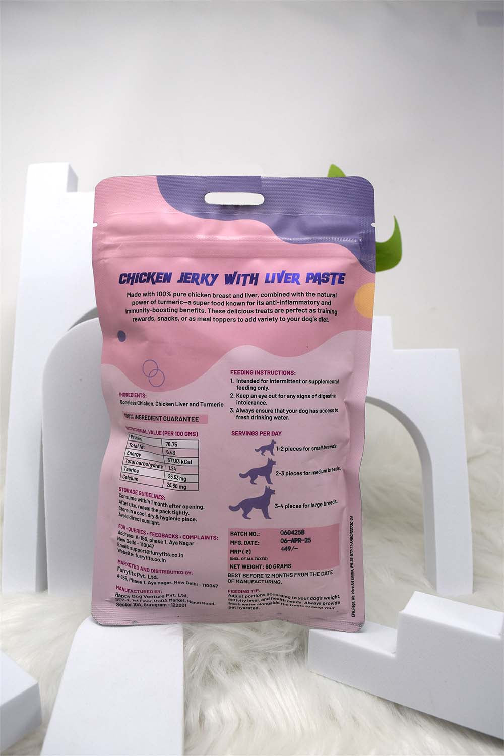 FurryFits Chicken Jerky with Liver Paste – High-Protein Dog Treat