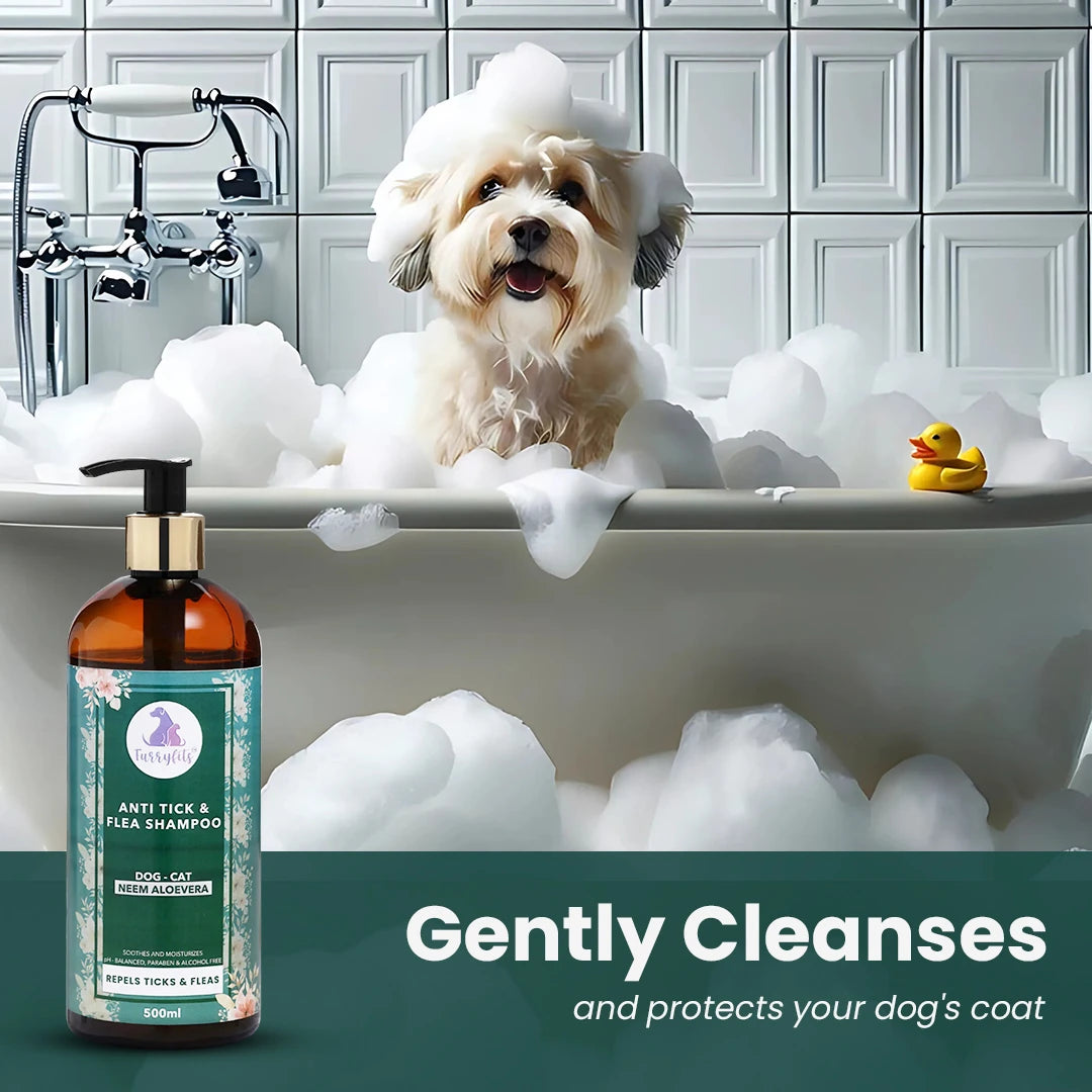 FurryFits Anti Tick & Flea Pet Shampoo - 200ml/500ml for Dogs & Cats