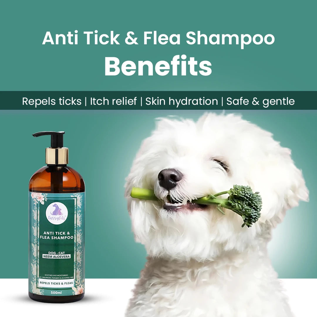 FurryFits Anti Tick & Flea Pet Shampoo - 200ml/500ml for Dogs & Cats