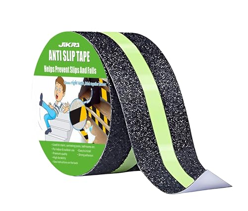 JIKRA Anti Slip Grip Tape,Non-Slip Traction Tapes With Glow In The Dark Reduce The Risk Of Slipping For Indoor Or Outdoor Slippery Surfaces (2 Inch x 5 Meter) pack of 1